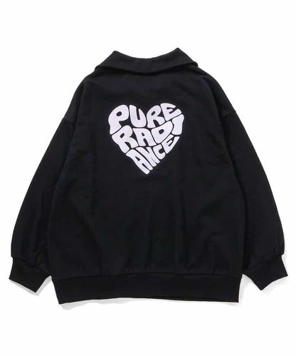 半拉鍊愛心寬鬆衛衣