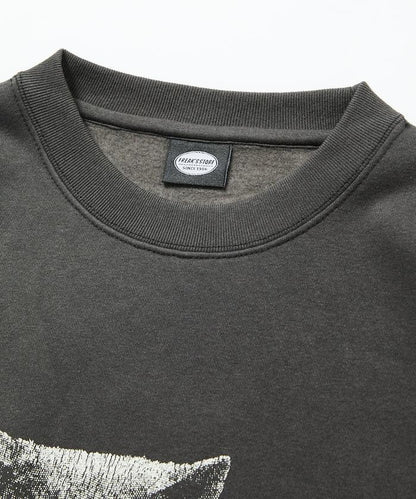 寬鬆版型前印花圓領衛衣 / CAT Portrait