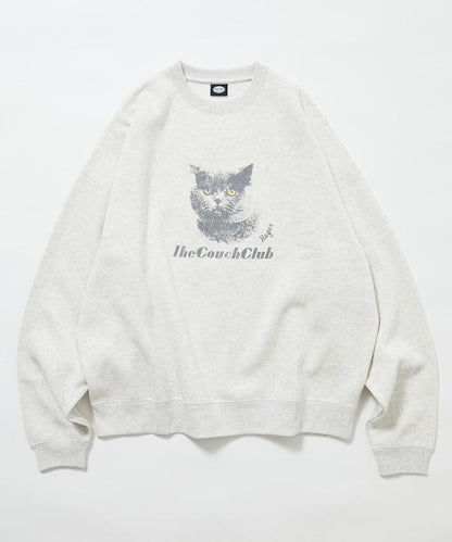 寬鬆版型前印花圓領衛衣 / CAT Portrait