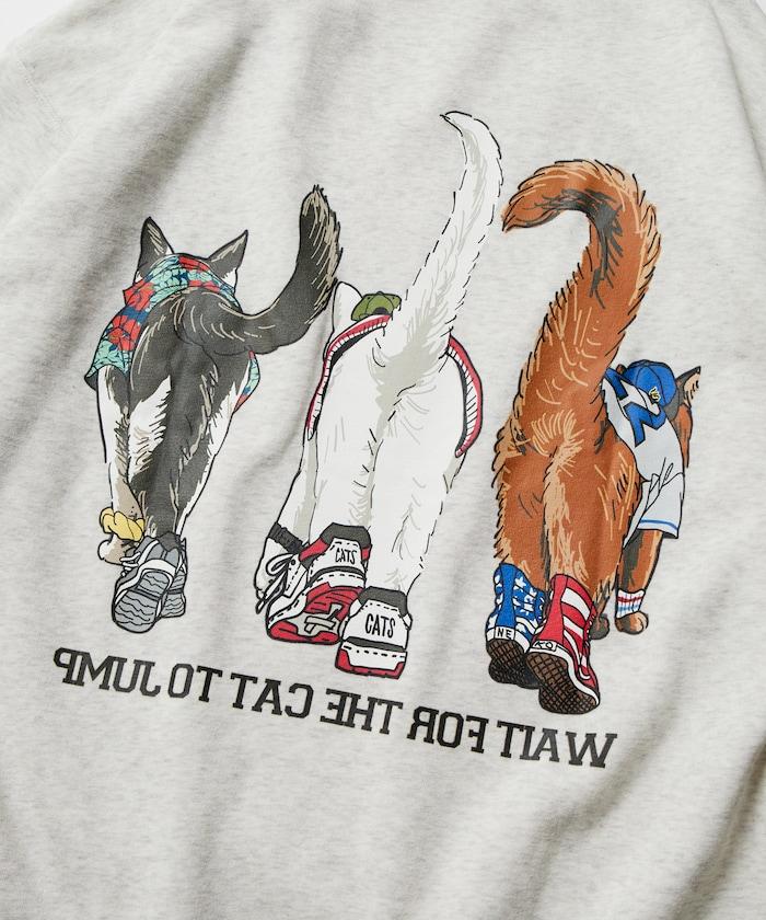 寬鬆版型 雙面印花 圓領衛衣 / THREE CATS