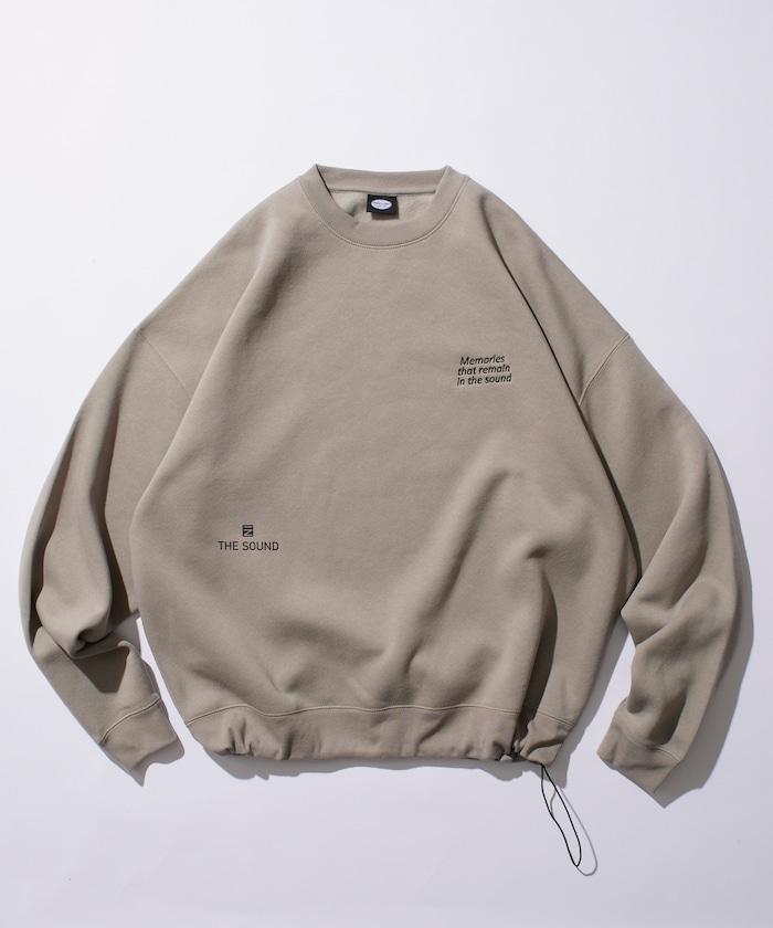 寬鬆版型 單點刺繡 後背印花 下襬抽繩 圓領衛衣