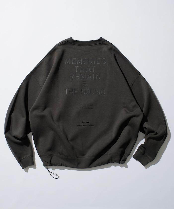 寬鬆版型 單點刺繡 後背印花 下襬抽繩 圓領衛衣