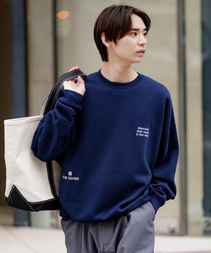 寬鬆版型 單點刺繡 後背印花 下襬抽繩 圓領衛衣