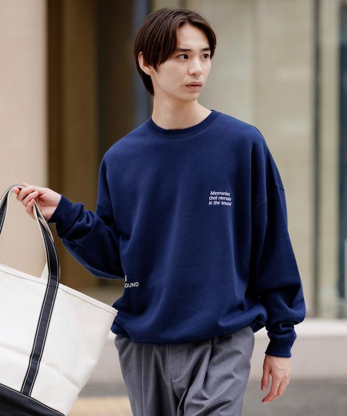 寬鬆版型 單點刺繡 後背印花 下襬抽繩 圓領衛衣