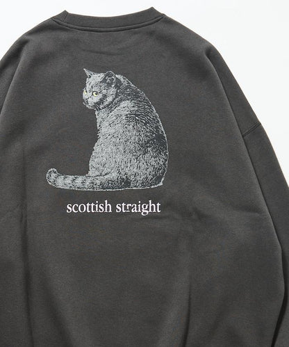 寬鬆版型背面印花圓領衛衣 / Look Back CAT