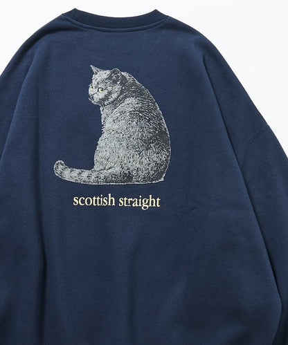 寬鬆版型背面印花圓領衛衣 / Look Back CAT