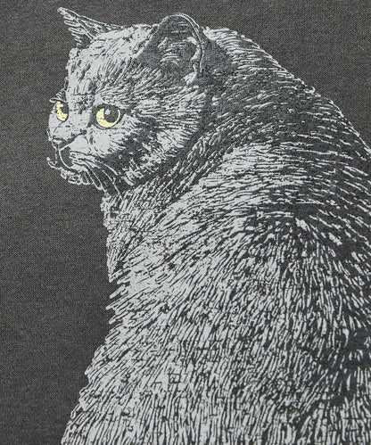 寬鬆版型背面印花圓領衛衣 / Look Back CAT