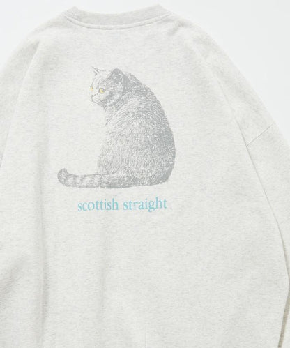 寬鬆版型背面印花圓領衛衣 / Look Back CAT