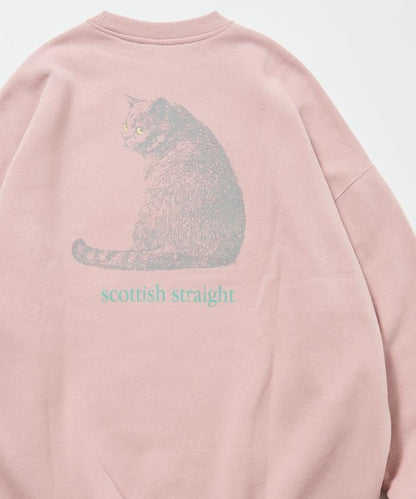 寬鬆版型背面印花圓領衛衣 / Look Back CAT