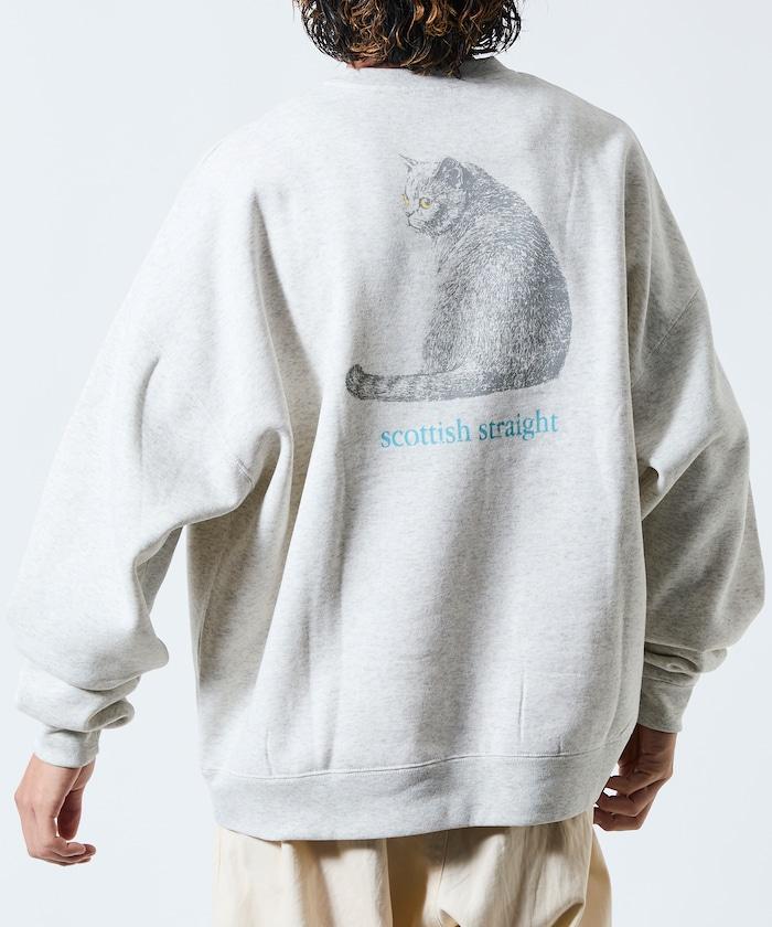 寬鬆版型背面印花圓領衛衣 / Look Back CAT