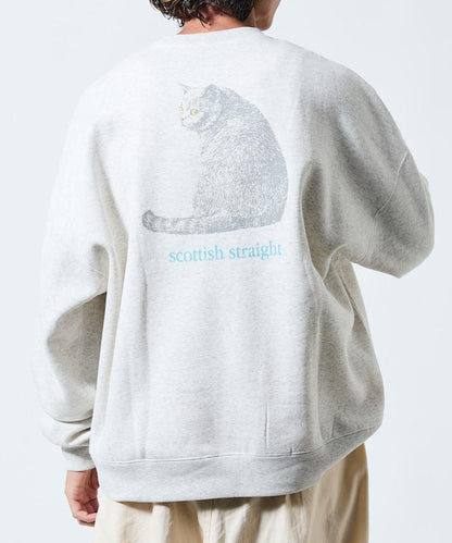 寬鬆版型背面印花圓領衛衣 / Look Back CAT