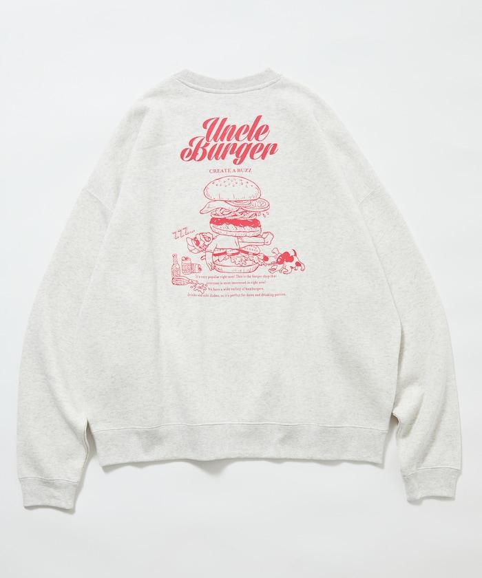 寬鬆版型背面印花圓領衛衣 / Uncle Burger