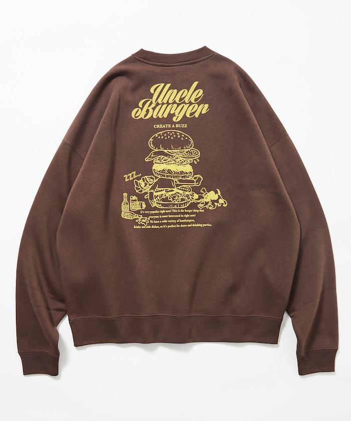 寬鬆版型背面印花圓領衛衣 / Uncle Burger