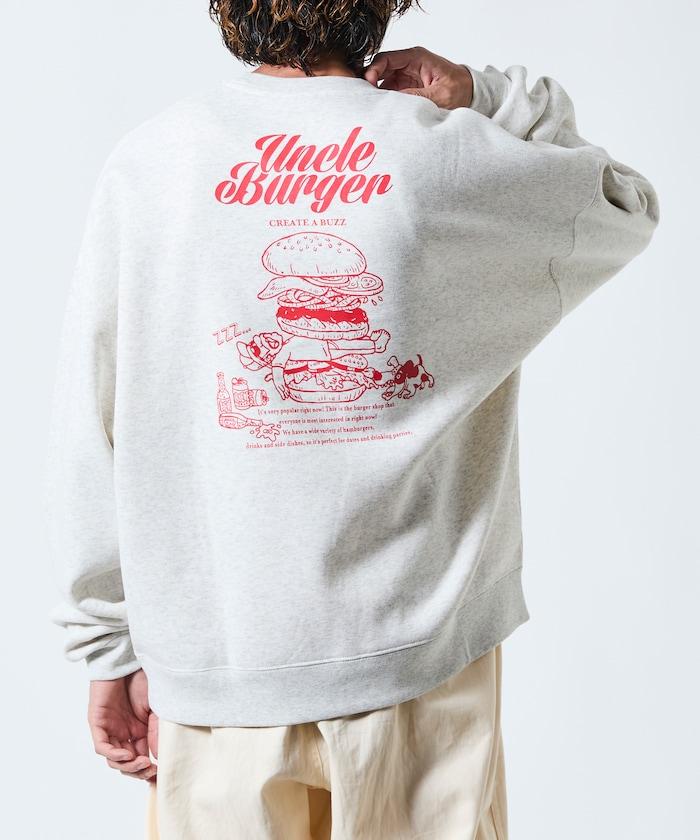 寬鬆版型背面印花圓領衛衣 / Uncle Burger