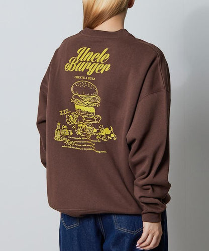 寬鬆版型背面印花圓領衛衣 / Uncle Burger