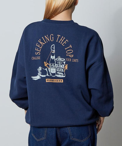 寬鬆版型背部印花圓領衛衣