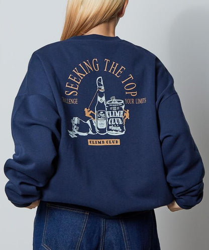 寬鬆版型背部印花圓領衛衣