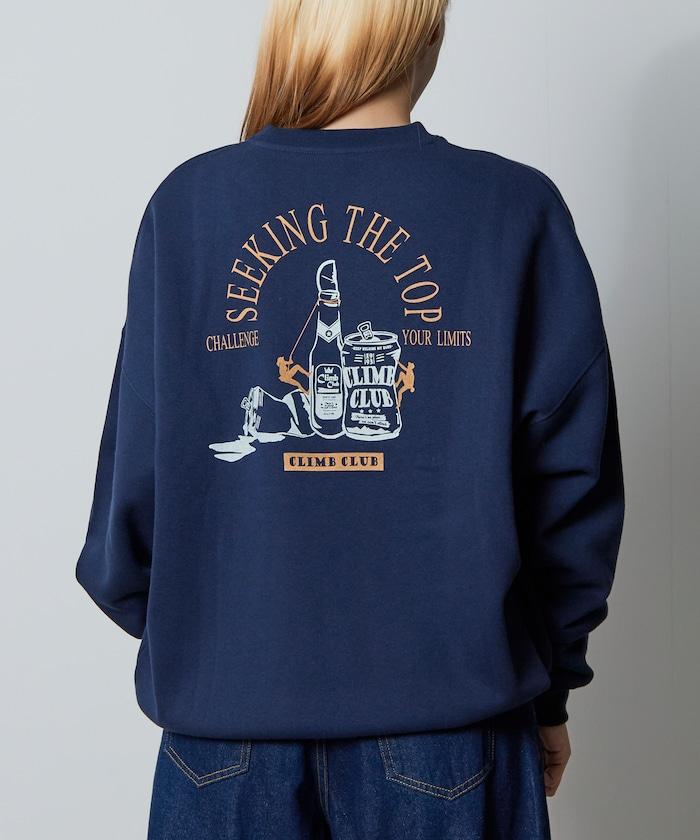 寬鬆版型背部印花圓領衛衣