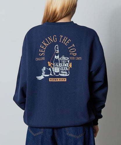 寬鬆版型背部印花圓領衛衣