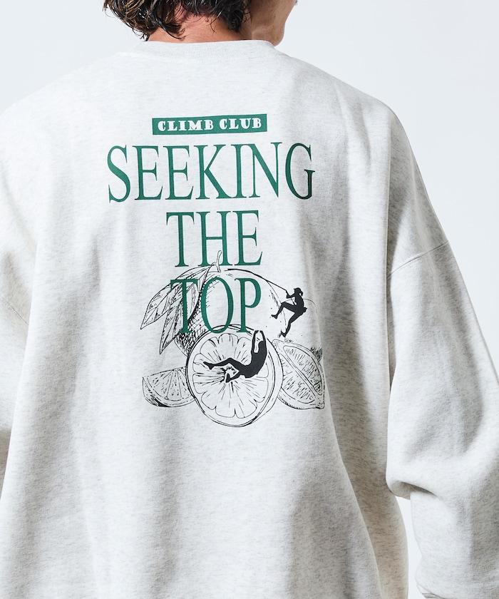 寬鬆版型背部印花圓領衛衣