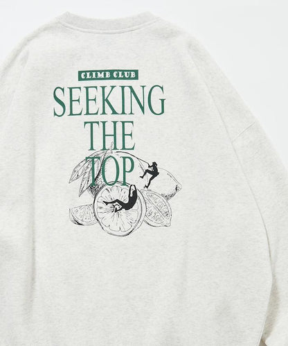 寬鬆版型背部印花圓領衛衣