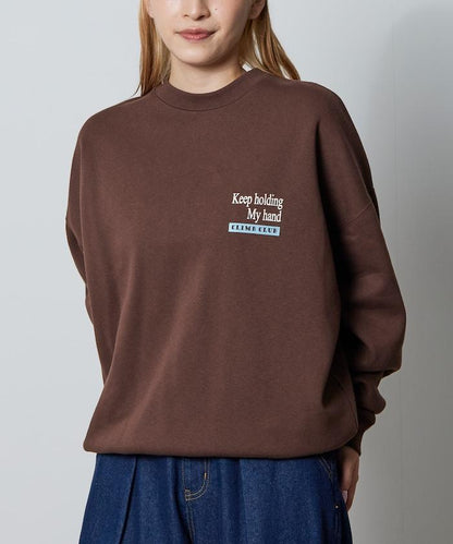 寬鬆版型背面印花圓領衛衣 / CLIMB CLUB Cat