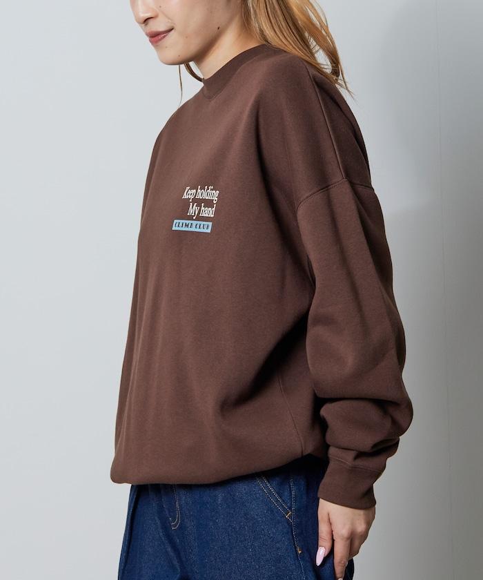 寬鬆版型背面印花圓領衛衣 / CLIMB CLUB Cat