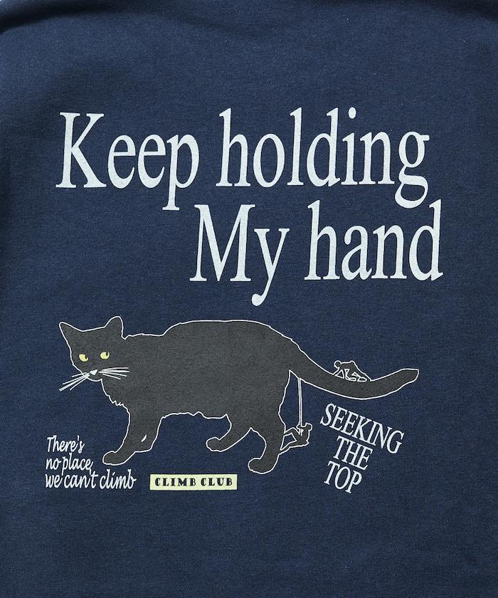 寬鬆版型背面印花圓領衛衣 / CLIMB CLUB Cat