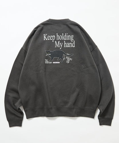 寬鬆版型背面印花圓領衛衣 / CLIMB CLUB Cat