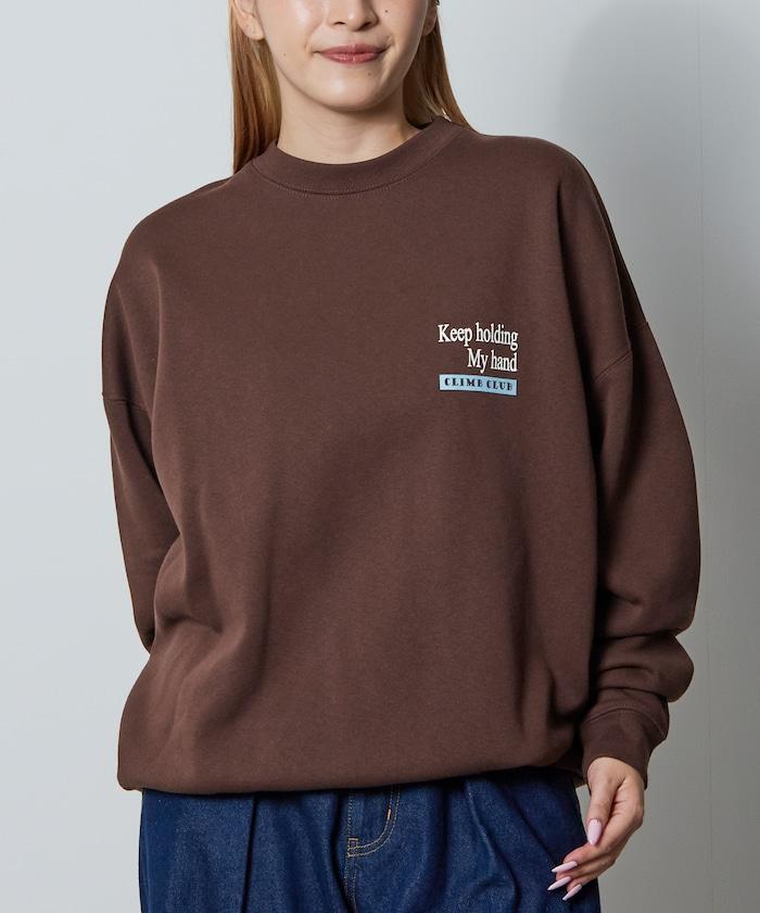 寬鬆版型背面印花圓領衛衣 / CLIMB CLUB Cat