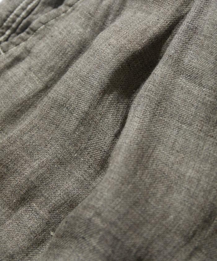 法式亞麻粗花呢一褶長褲