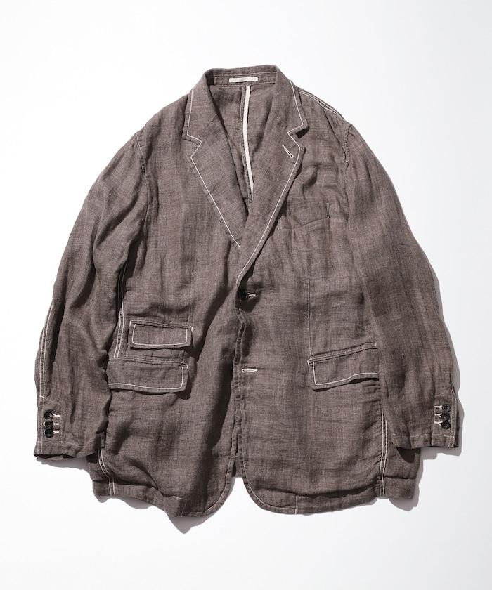 法式亞麻粗花呢修身西裝外套