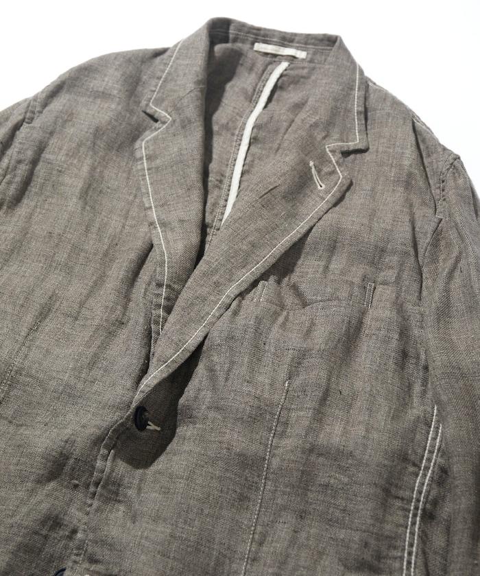 法式亞麻粗花呢修身西裝外套