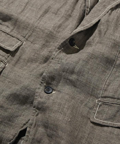 法式亞麻粗花呢修身西裝外套