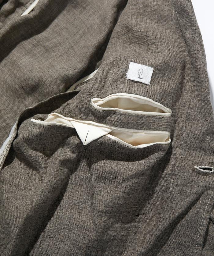 法式亞麻粗花呢修身西裝外套