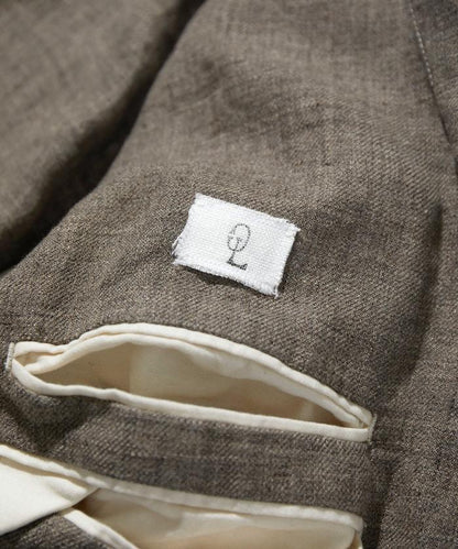 法式亞麻粗花呢修身西裝外套