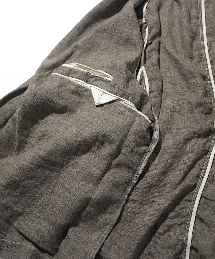 法式亞麻粗花呢修身西裝外套