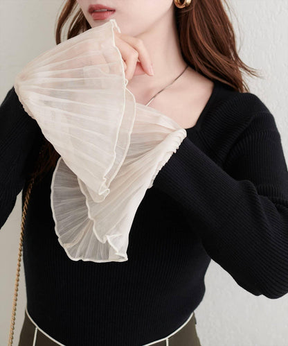 荷葉邊袖針織衫