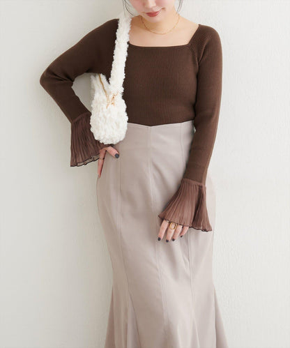 荷葉邊袖針織衫