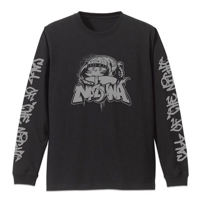 《徹夜之歌》 第二季_S碼_納茲娜 塗鴉藝術 袖口螺紋長袖T恤/黑色