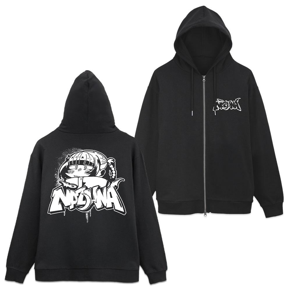 《徹夜之歌》 第二季 M碼 納茲娜 塗鴉藝術拉鍊衛衣/黑色