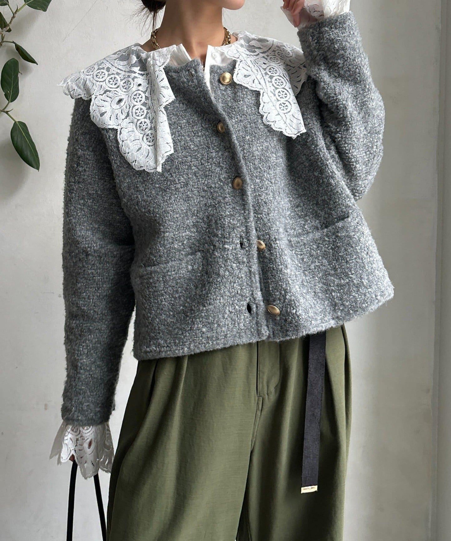 圈圈紗針織夾克