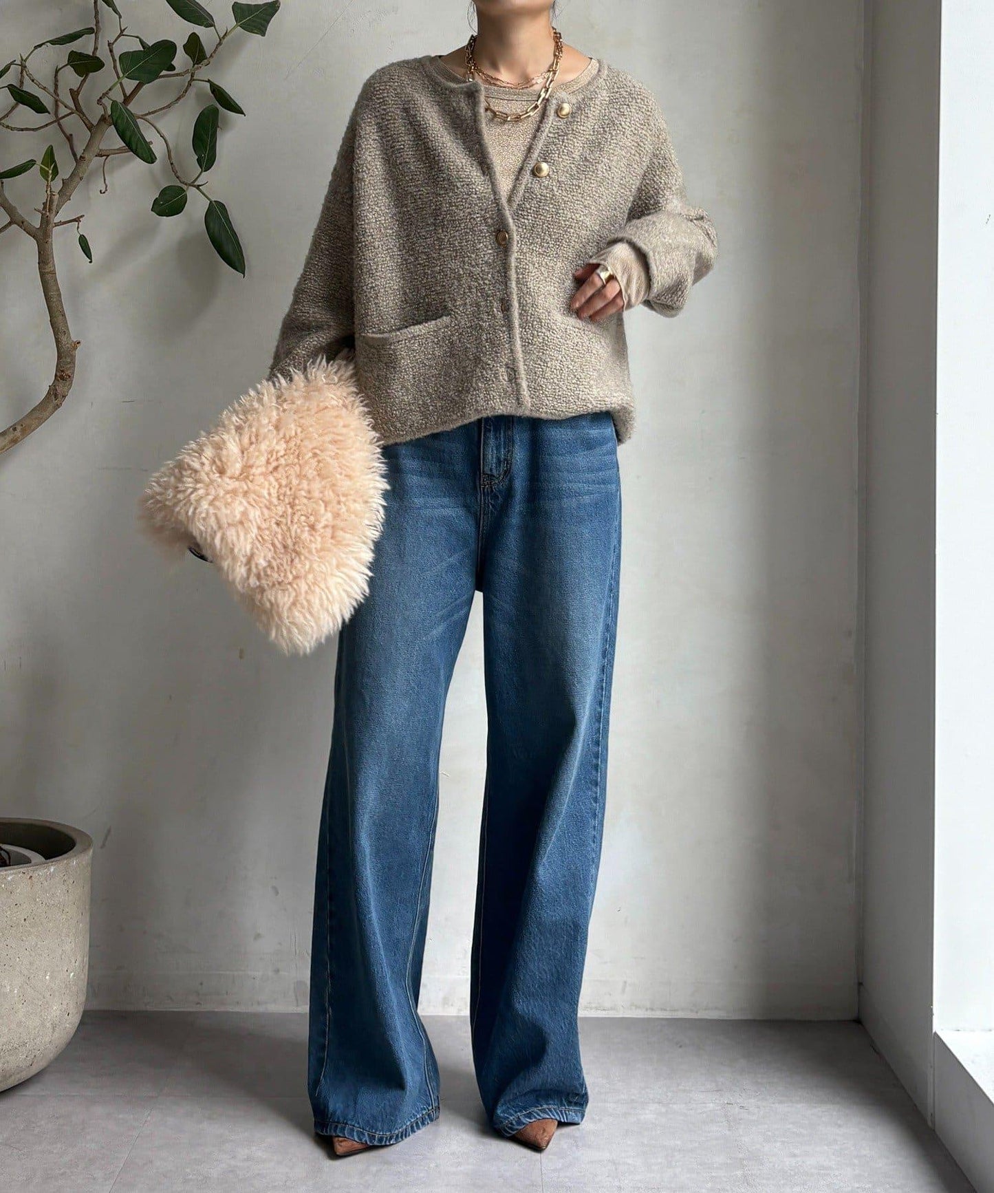 圈圈紗針織夾克