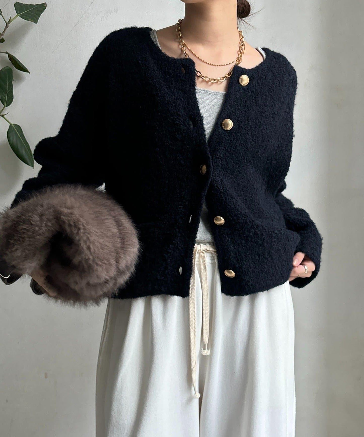 圈圈紗針織夾克