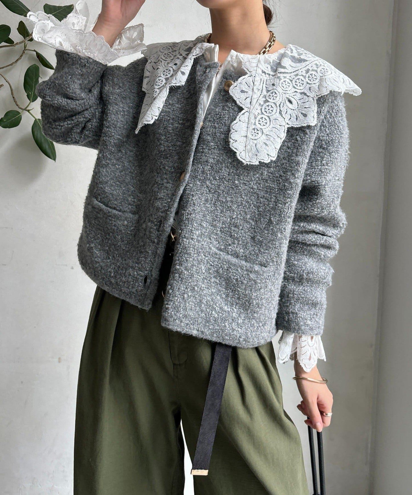 圈圈紗針織夾克