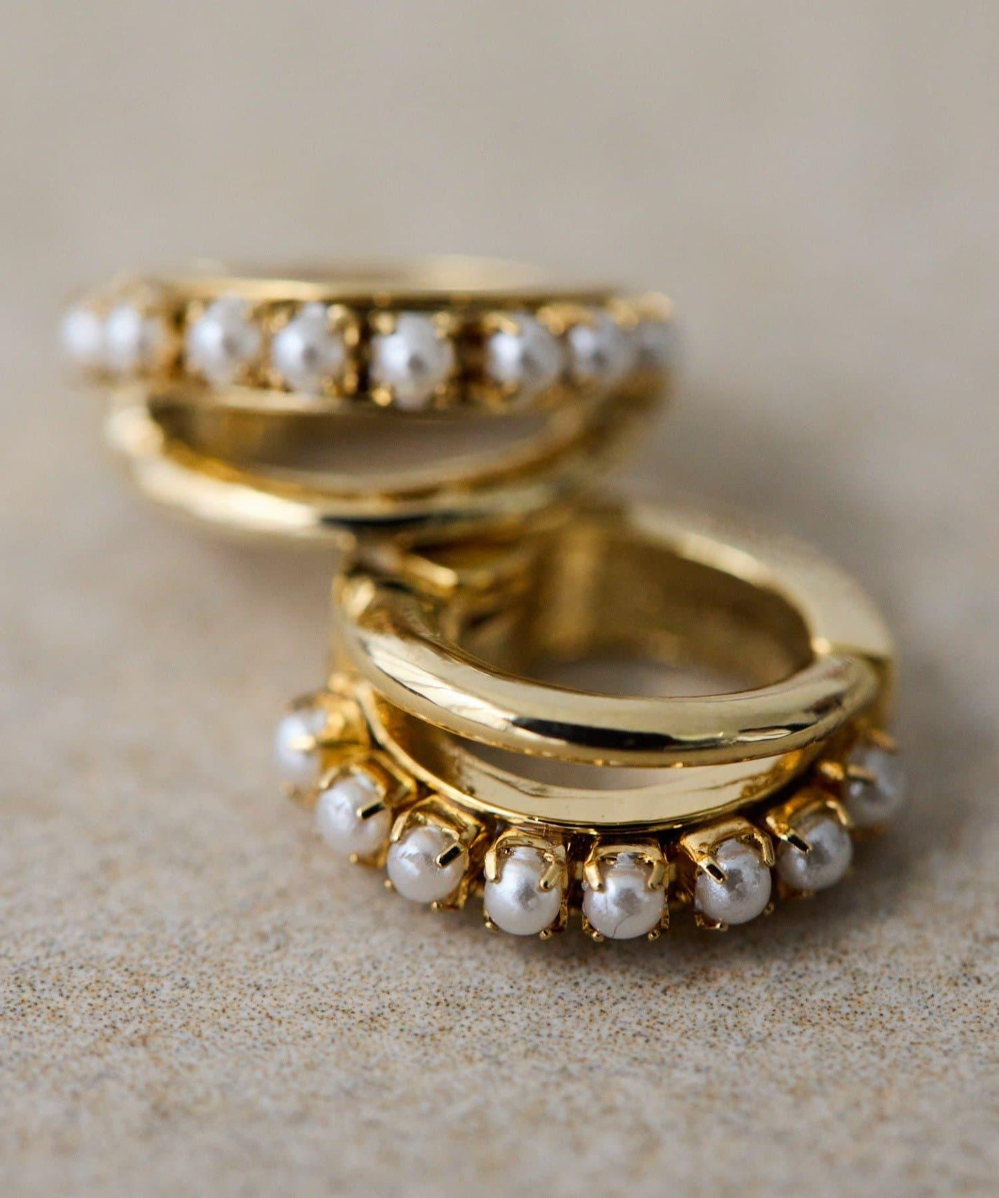 珍珠雙層線條耳夾/耳骨夾