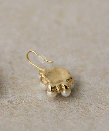 珍珠顆粒耳鉤耳環