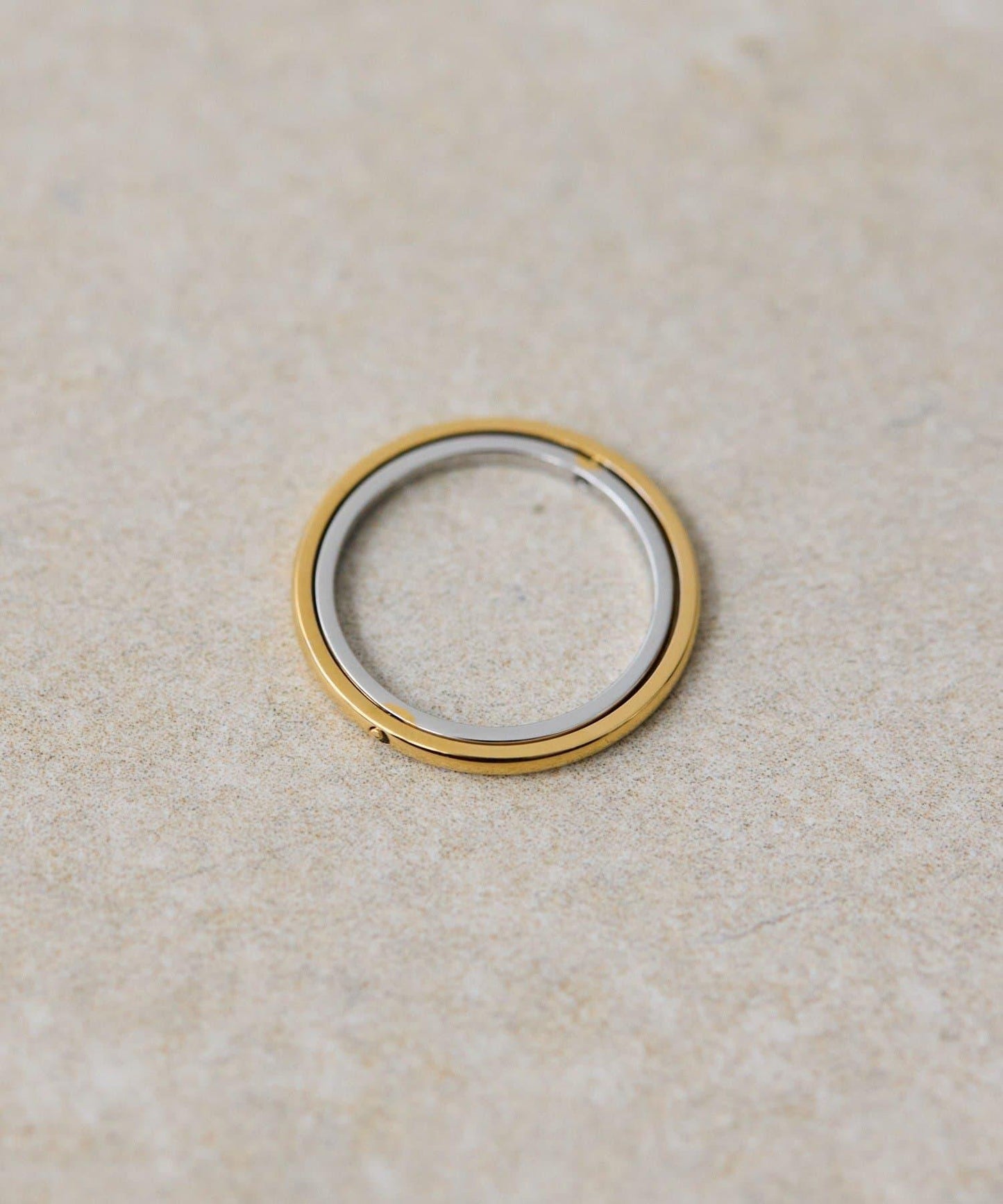 金屬過敏適用/不鏽鋼雙色可動戒指