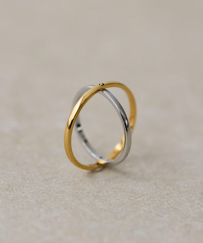 金屬過敏適用/不鏽鋼雙色可動戒指