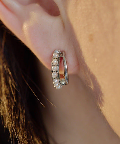 珍珠雙層線條耳夾/耳骨夾